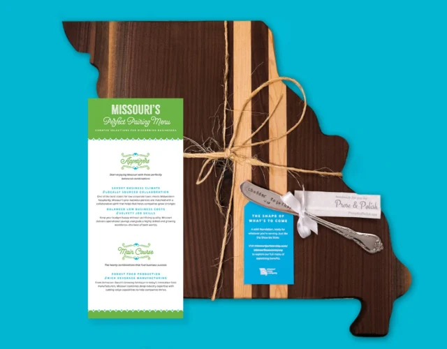 Missouri dining menu on wooden board